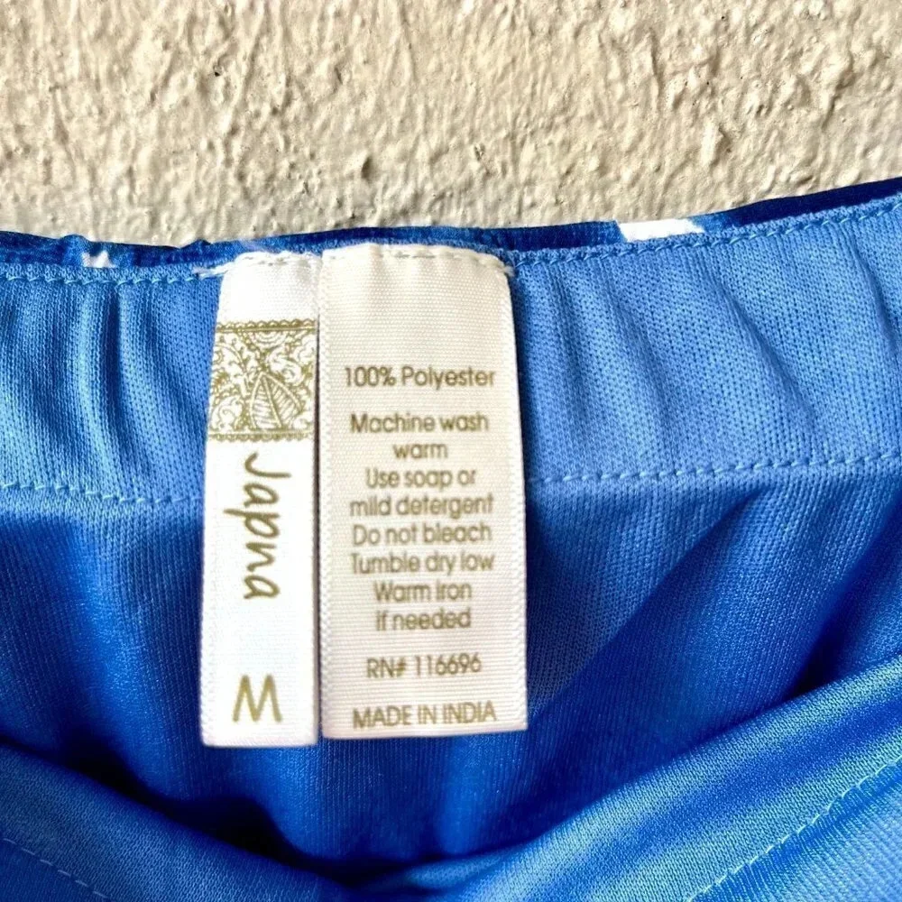 Japna Midi Satin Skirt Blue White Medium